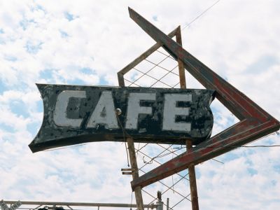old cafe signage